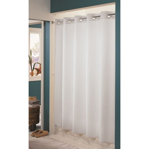Hookless® Plain Weave Shower Curtain, Polyester, 71"x74", White